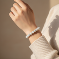 White and Black Marbled Elastic Bracelet – product view 1 by LV Homemade