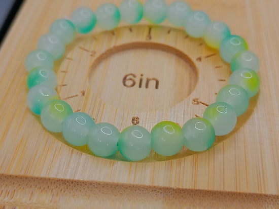 Yellow, Blue, and White Elastic Bracelet – product view 2 by LV Homemade