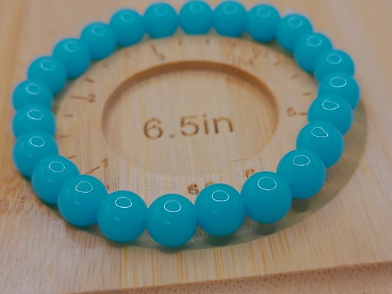Sky Blue Elastic Bracelet – product view 2 by LV Homemade