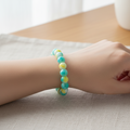 White, Blue and Yellow Elastic Bracelet – product view 1 by LV Homemade