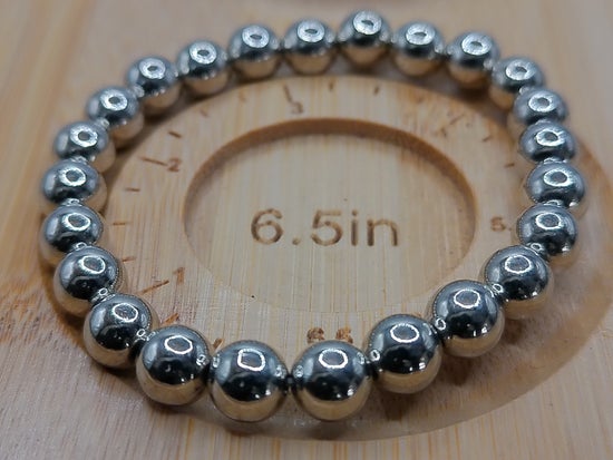 6.5" Silver elastic Bracelet – product view 2 by LV Homemade