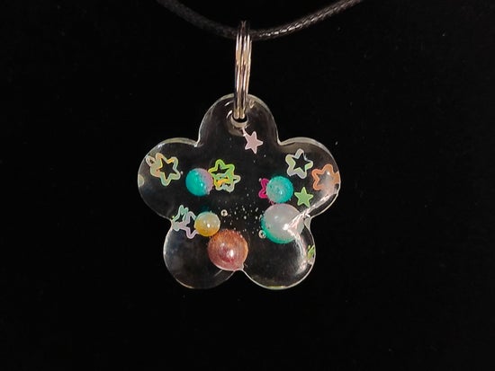 Stars and Spheres Resin Necklace – product view 3 by LV Homemade