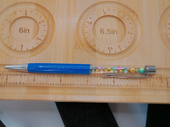 Royal Blue Pen with Little Beads – product view 2 by LV Homemade