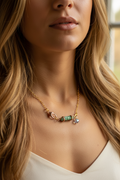 White and Green Crystal Necklace – product view 1 by LV Homemade