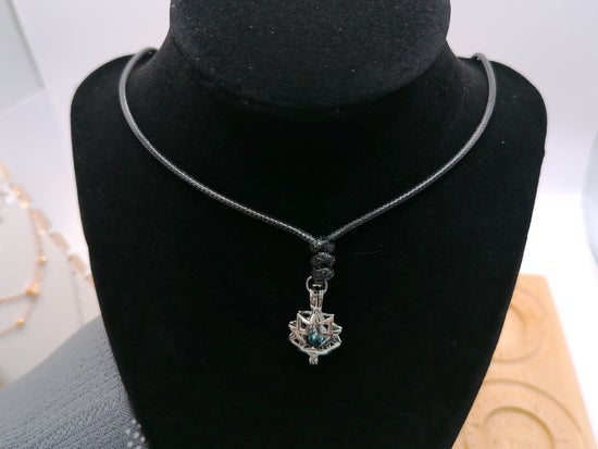 Silver Star Neckace with Blue and White – product view 2 by LV Homemade