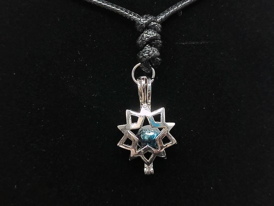 Silver Star Neckace with Blue and White – product view 3 by LV Homemade
