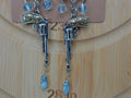Silver Roses n Revolver Earrings – product view 1 by LV Homemade