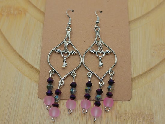 Wings of your Heart Chandelier Earrings – product view 2 by LV Homemade
