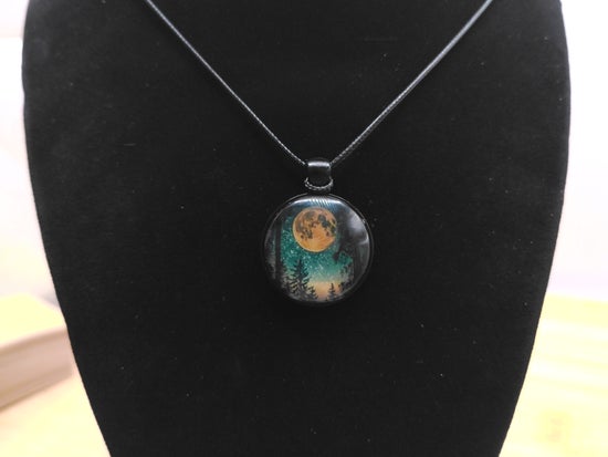 Starry Night Forest Necklace – product view 3 by LV Homemade