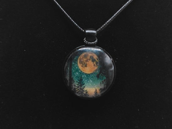 Starry Night Forest Necklace – product view 2 by LV Homemade