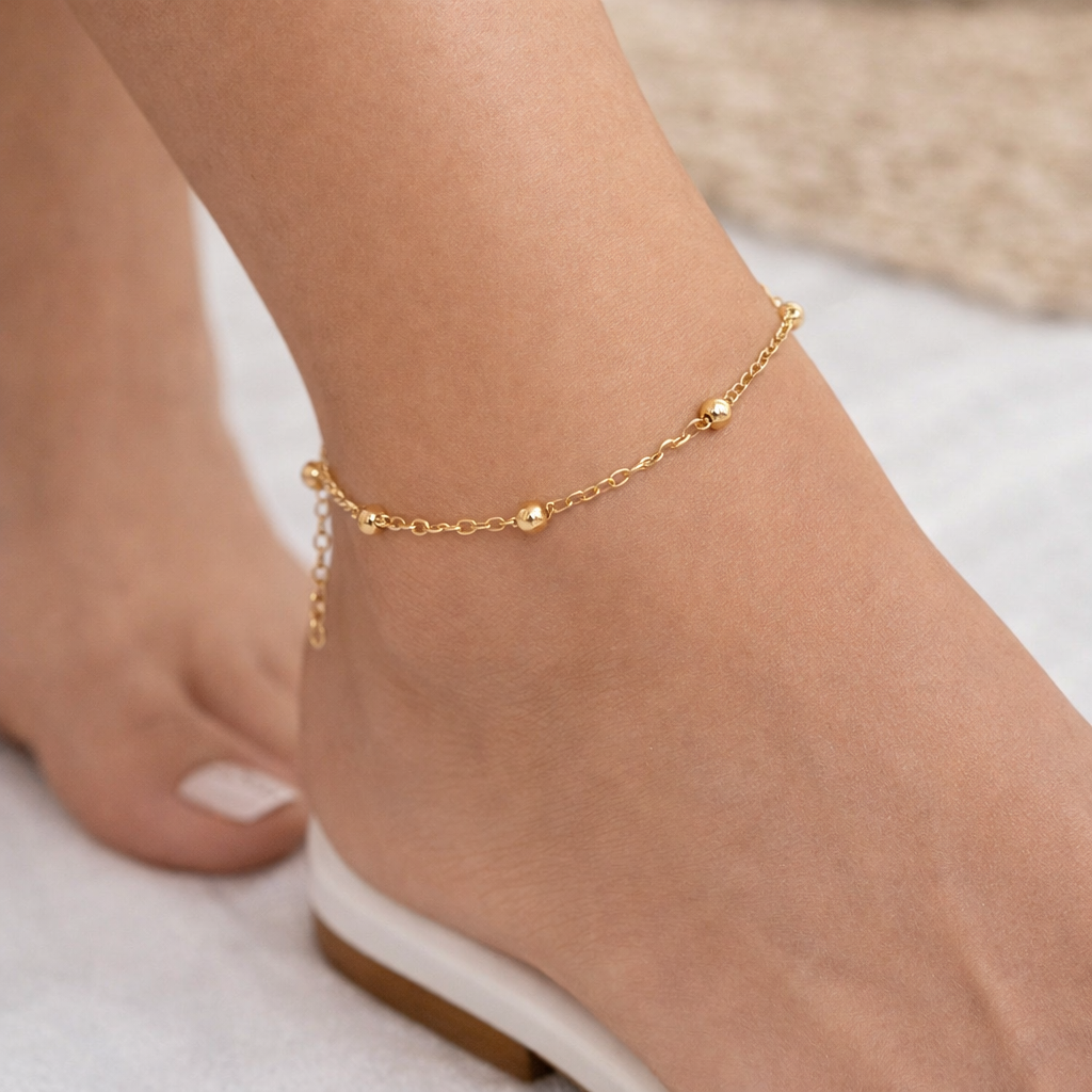 Golden Horizon Anklet – product view 1 by LV Homemade