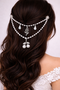 Silver Rose Hair Jewelry with Pearl Cherries – product view 1 by LV Homemade