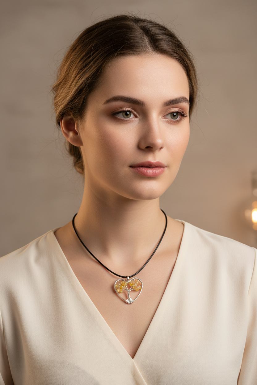 Yellow Rocks Tree Pendant – product view 1 by LV Homemade
