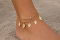 Golden Leaf Drift Anklet – product view 1 by LV Homemade