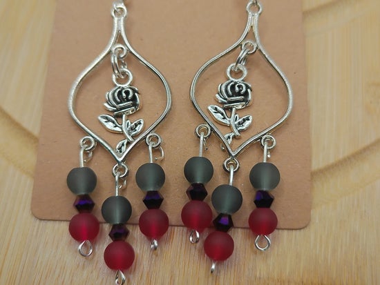 Crimson & Ash Rose Chandelier Earrings