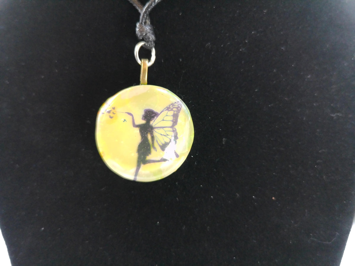 Yellow/Green Fairy Pendant – product view 2 by LV Homemade