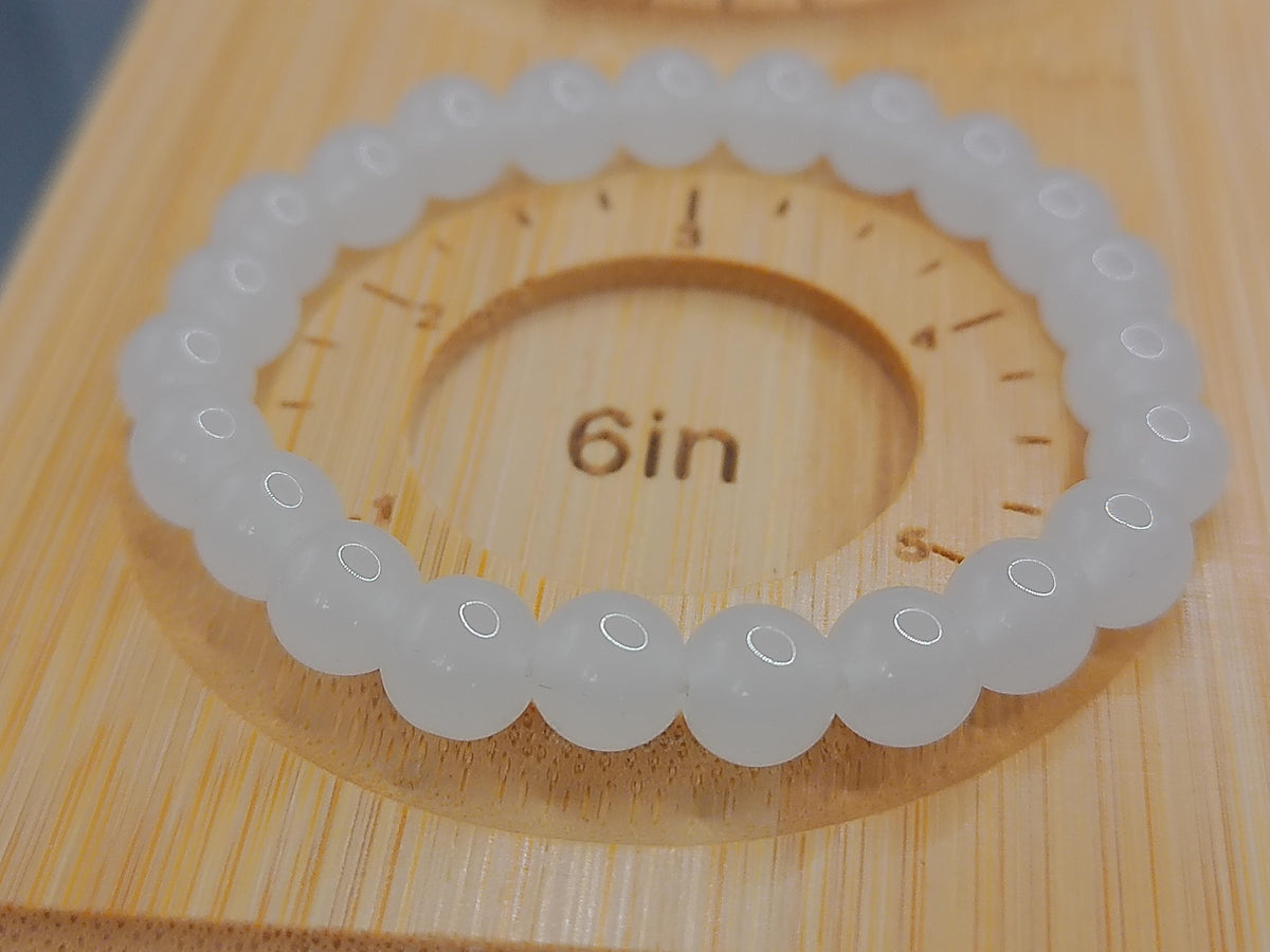 White Translucent Elastic Bracelet – product view 2 by LV Homemade