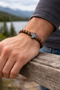 Brown Wood with Silver Cross – product view 1 by LV Homemade