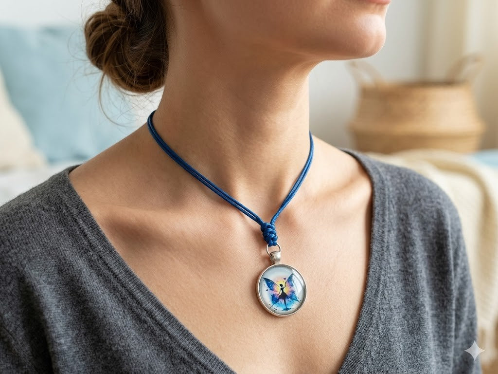 Azure Butterfly Grace Cabochon – product view 1 by LV Homemade