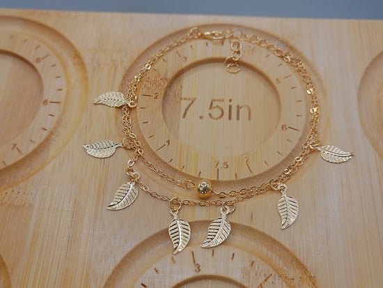 Golden Leaf Drift Anklet