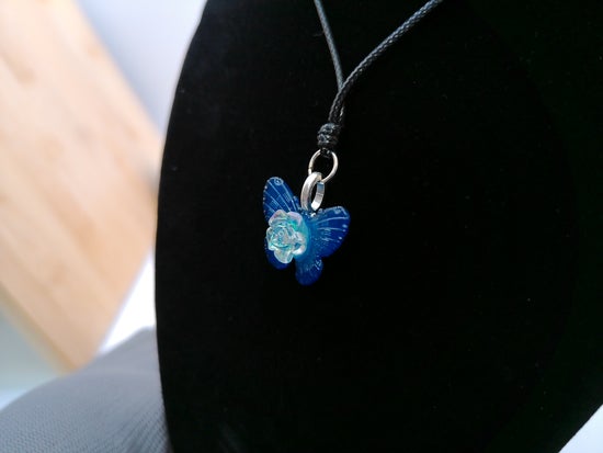 Blue Butterfly with Light Blue Flower – product view 2 by LV Homemade