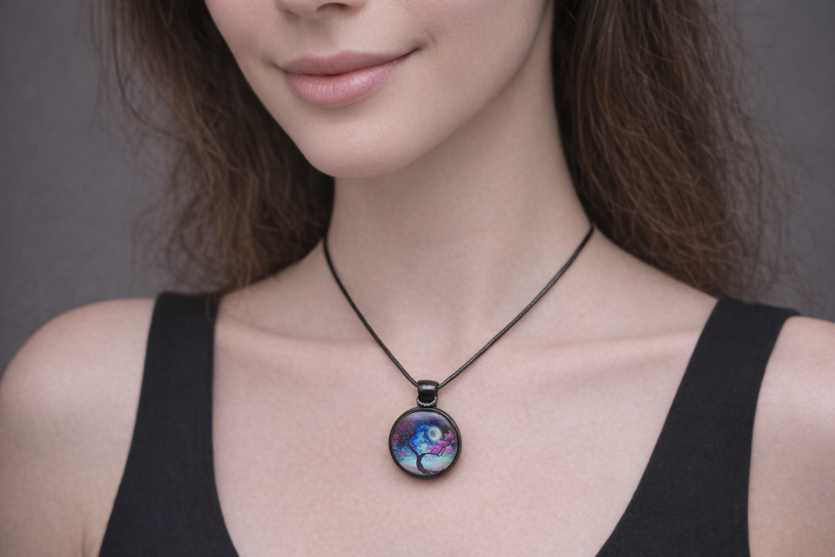 Moonlit Blossom necklace – product view 1 by LV Homemade