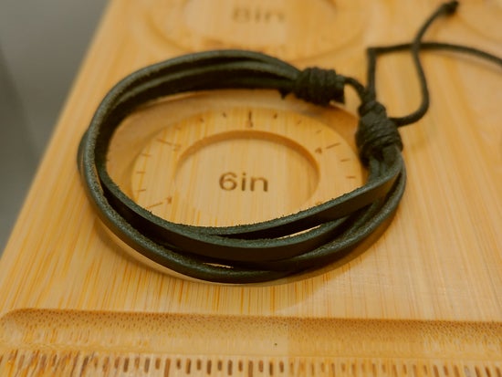 Black Leather Bracelet – product view 3 by LV Homemade