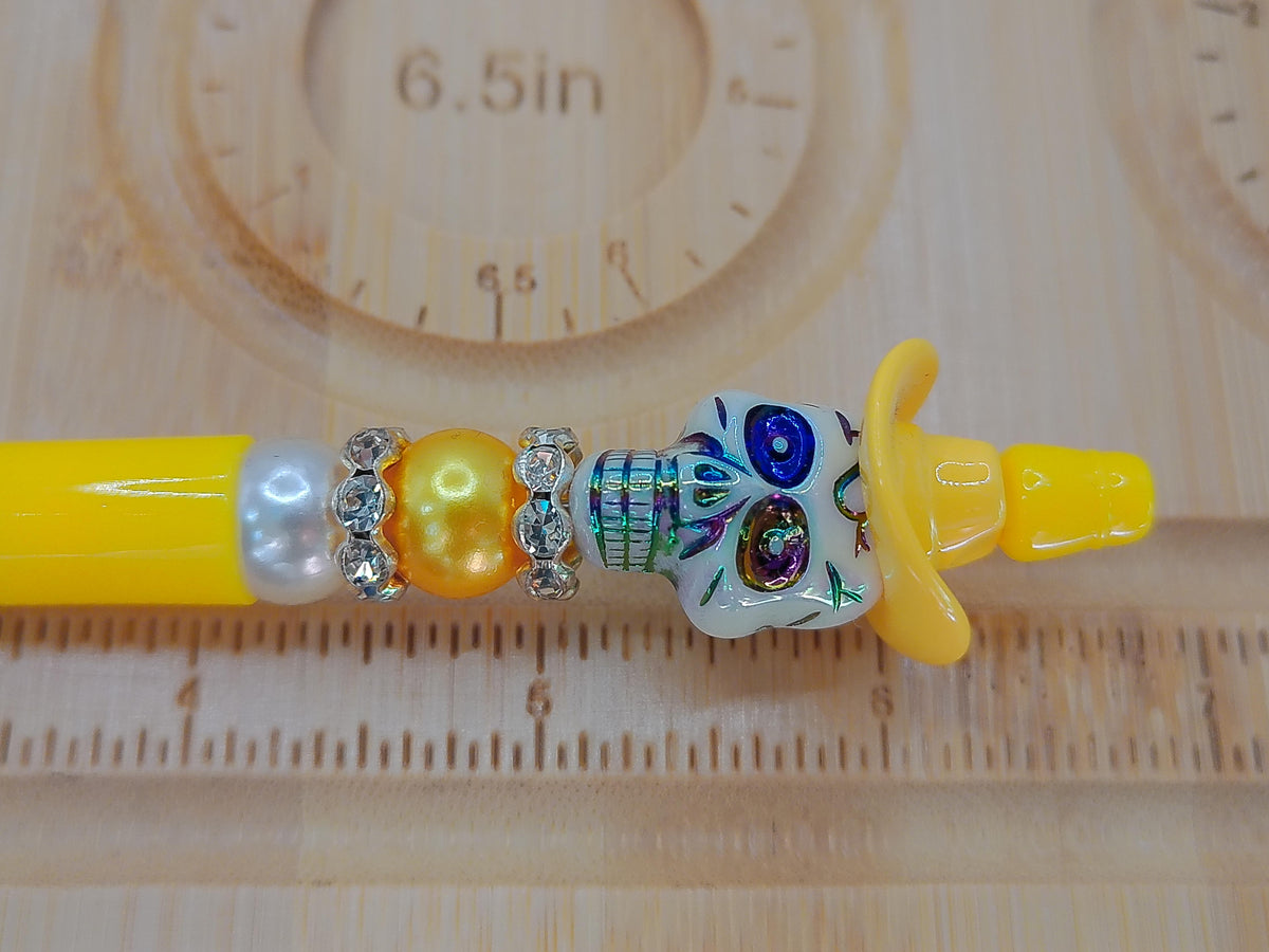 Pen Yellow Skull and Cowboy Hat – product view 2 by LV Homemade