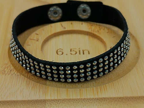 Black Leather with Silver Jewels – product view 2 by LV Homemade