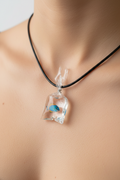 Blue Fish in a Bag Necklace – product view 1 by LV Homemade